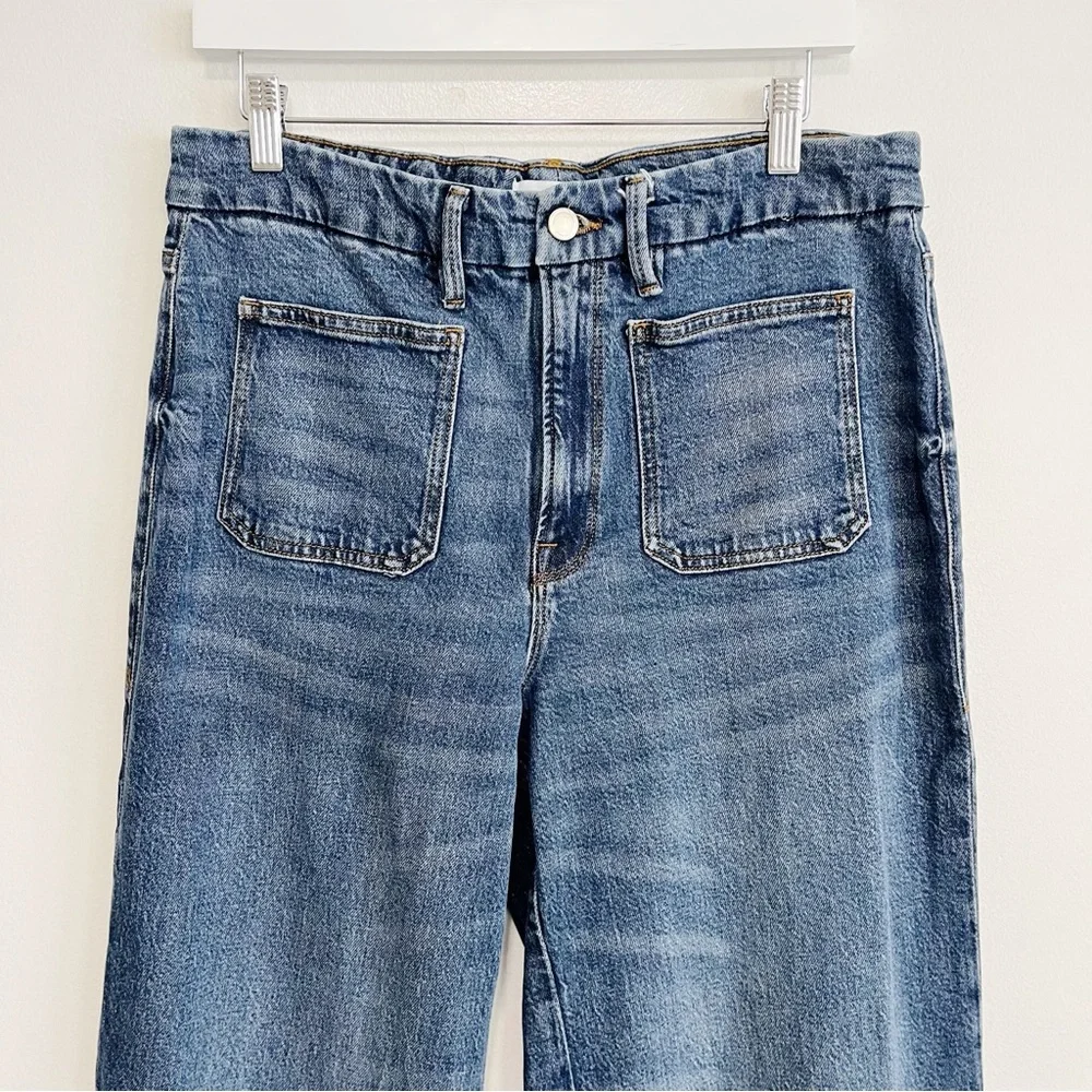 Good American Good Waist PALAZZO Patch Pocket Trouser Jeans Size 31 - Picture 4 of 10